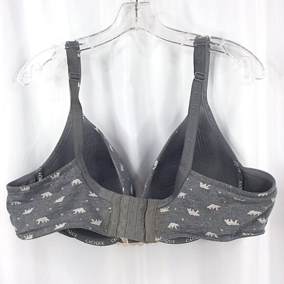 Cacique Lane Bryant Wired Lightly Lined Bra 44D Gray Polar Bear Print - Picture 8 of 13